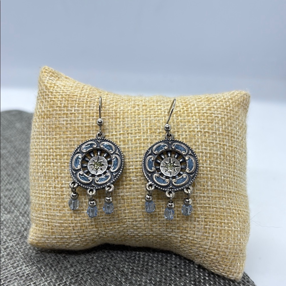 KC Blue and Green Star Dangle Earrings